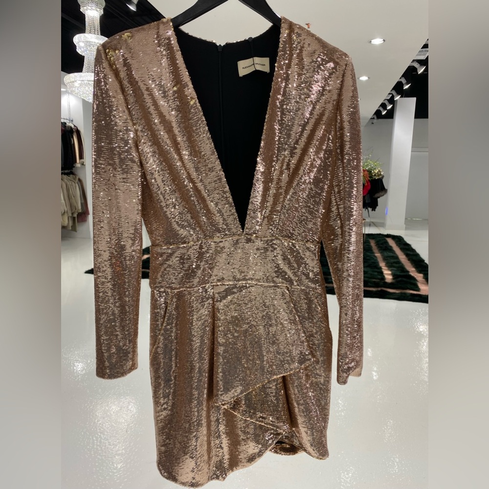 ALEXANDRE VAUTHIER Rose Gold
V-Neck Mini Dress